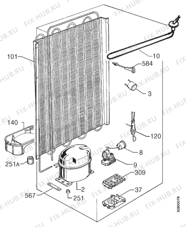 Взрыв-схема холодильника Arthurmartinelux AR8204D - Схема узла Cooling system 017